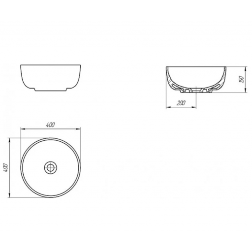 Раковина накладная Церсанит Moduo 40 Ring 63569 белая